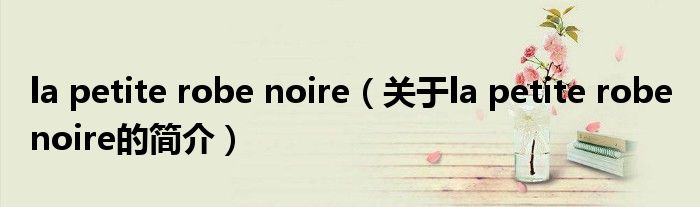 la petite robe noire（關(guān)于la petite robe noire的簡介）