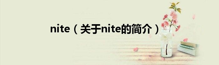 nite（關(guān)于nite的簡(jiǎn)介）