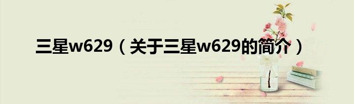 三星w629（關(guān)于三星w629的簡(jiǎn)介）