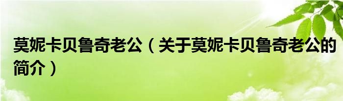 莫妮卡貝魯奇老公（關(guān)于莫妮卡貝魯奇老公的簡(jiǎn)介）