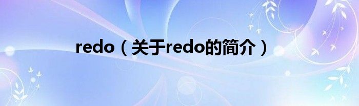 redo（關(guān)于redo的簡介）