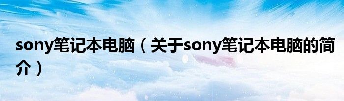 sony筆記本電腦（關(guān)于sony筆記本電腦的簡介）