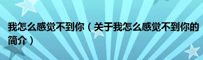 我怎么感覺(jué)不到你（關(guān)于我怎么感覺(jué)不到你的簡(jiǎn)介）