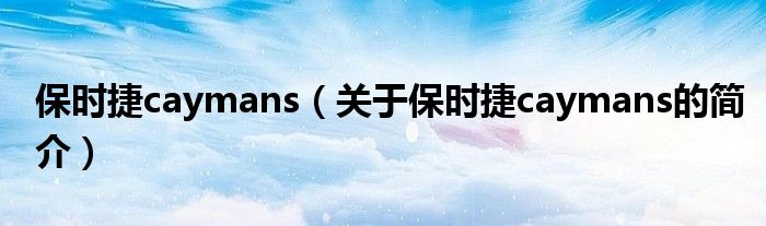 保時捷caymans（關(guān)于保時捷caymans的簡介）