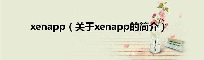 xenapp（關于xenapp的簡介）