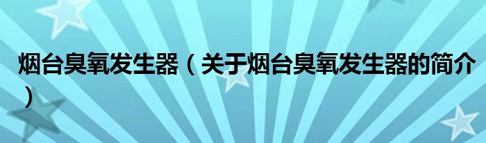 煙臺臭氧發(fā)生器（關(guān)于煙臺臭氧發(fā)生器的簡介）