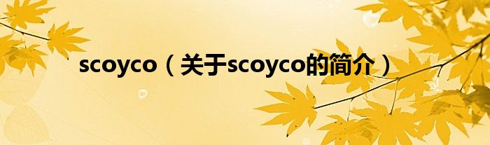 scoyco（關(guān)于scoyco的簡(jiǎn)介）