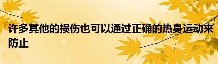 許多其他的損傷也可以通過正確的熱身運(yùn)動(dòng)來防止