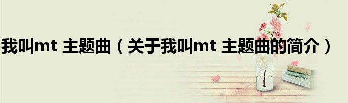 我叫mt 主題曲（關(guān)于我叫mt 主題曲的簡介）