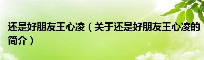 還是好朋友王心凌（關(guān)于還是好朋友王心凌的簡介）