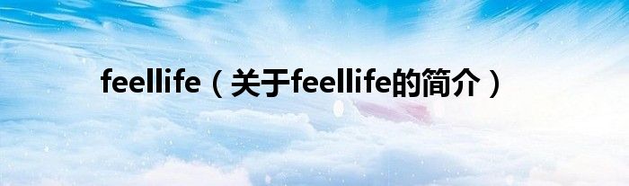 feellife（關(guān)于feellife的簡介）