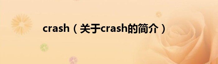 crash（關(guān)于crash的簡介）