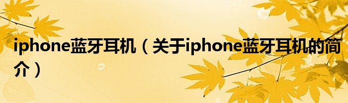 iphone藍(lán)牙耳機(jī)（關(guān)于iphone藍(lán)牙耳機(jī)的簡(jiǎn)介）