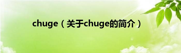 chuge（關(guān)于chuge的簡(jiǎn)介）