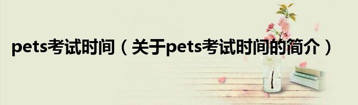 pets考試時間（關(guān)于pets考試時間的簡介）