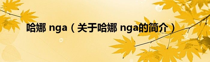 哈娜 nga（關于哈娜 nga的簡介）