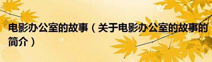 電影辦公室的故事（關(guān)于電影辦公室的故事的簡介）