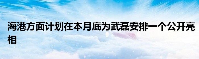 海港方面計(jì)劃在本月底為武磊安排一個(gè)公開(kāi)亮相