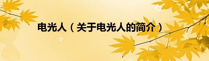 電光人（關(guān)于電光人的簡(jiǎn)介）