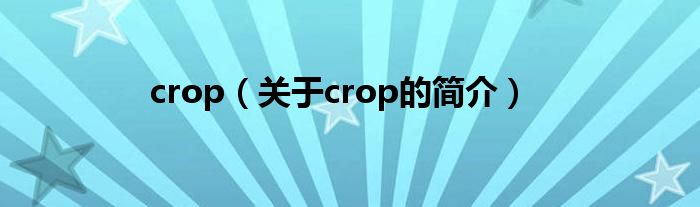 crop（關于crop的簡介）