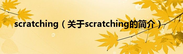 scratching（關于scratching的簡介）