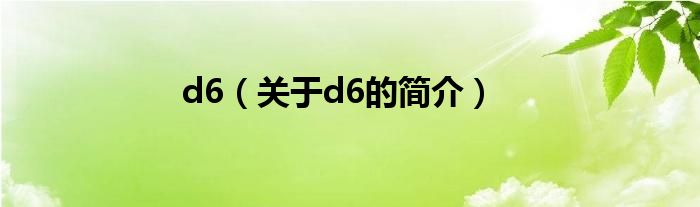 d6（關于d6的簡介）