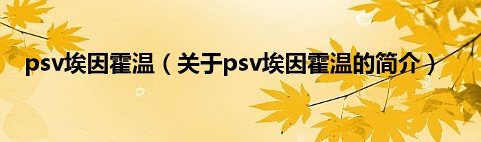 psv埃因霍溫（關(guān)于psv埃因霍溫的簡介）