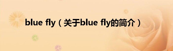 blue fly（關于blue fly的簡介）