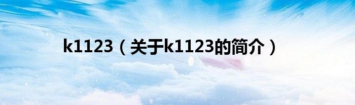 k1123（關于k1123的簡介）