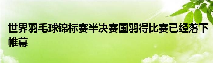 世界羽毛球錦標(biāo)賽半決賽國(guó)羽得比賽已經(jīng)落下帷幕