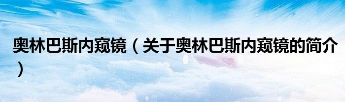 奧林巴斯內窺鏡（關于奧林巴斯內窺鏡的簡介）