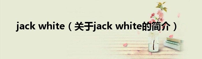 jack white（關(guān)于jack white的簡介）