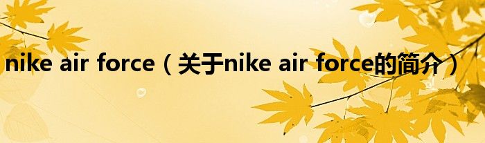 nike air force（關(guān)于nike air force的簡介）