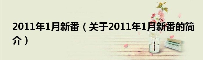 2011年1月新番（關(guān)于2011年1月新番的簡(jiǎn)介）