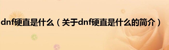 dnf硬直是什么（關(guān)于dnf硬直是什么的簡(jiǎn)介）