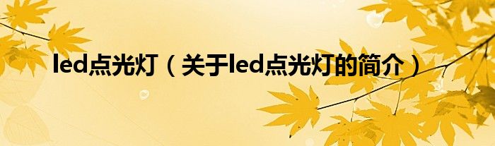 led點光燈（關(guān)于led點光燈的簡介）