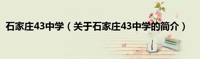 石家莊43中學(xué)（關(guān)于石家莊43中學(xué)的簡(jiǎn)介）