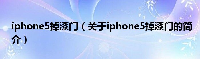 iphone5掉漆門（關于iphone5掉漆門的簡介）