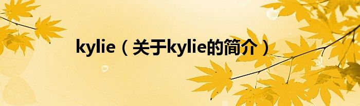 kylie（關(guān)于kylie的簡介）