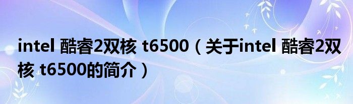 intel 酷睿2雙核 t6500（關(guān)于intel 酷睿2雙核 t6500的簡介）