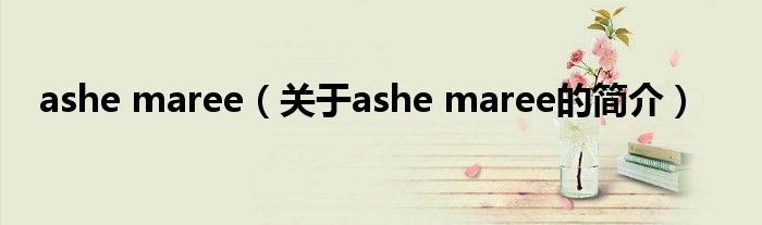 ashe maree（關(guān)于ashe maree的簡(jiǎn)介）