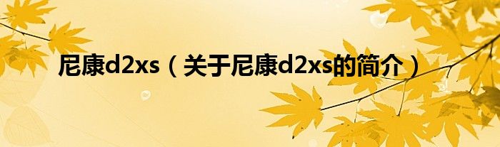 尼康d2xs（關于尼康d2xs的簡介）