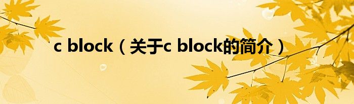 c block（關(guān)于c block的簡(jiǎn)介）