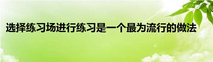 選擇練習(xí)場(chǎng)進(jìn)行練習(xí)是一個(gè)最為流行的做法