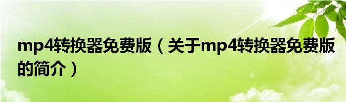 mp4轉(zhuǎn)換器免費(fèi)版（關(guān)于mp4轉(zhuǎn)換器免費(fèi)版的簡(jiǎn)介）