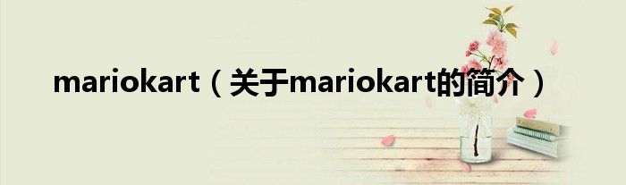 mariokart（關(guān)于mariokart的簡介）