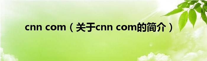 cnn com（關于cnn com的簡介）