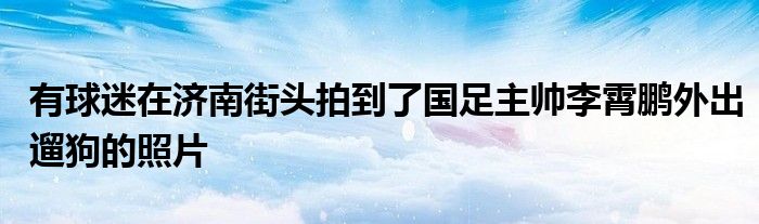 有球迷在濟(jì)南街頭拍到了國足主帥李霄鵬外出遛狗的照片