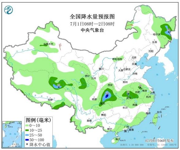 新一輪降雨過程接踵而至，華北黃淮高溫范圍縮減，注意防暑降溫和強(qiáng)降雨